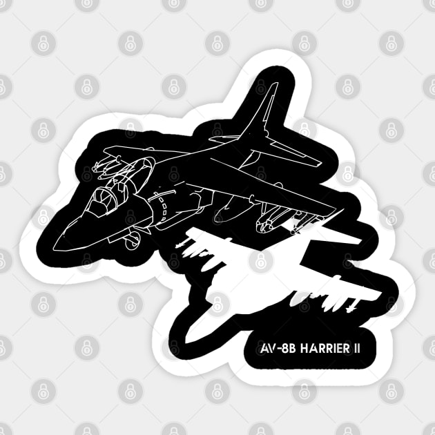 AV-8B Harrier II Sticker by Arassa Army